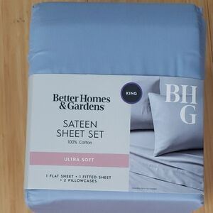 Better Homes And Gardens Sateen Sheet Set in Soft Blue